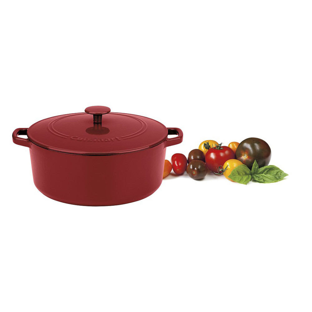 Cuisinart® CACEROLA REDONDA DE HIERRO FUNDIDO 7 QT CON TAPA - ROJO CARDENAL N/A