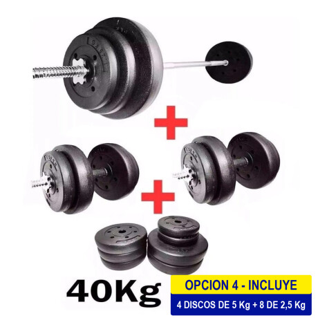 Set 2 Mancuernas + Barra 1.5m + 40kg Cmb001237