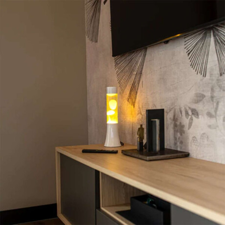 Lámpara De Lava Amarilla Y Blanca 30 Cm