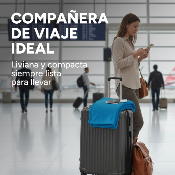Manta Polar 1 Plaza 180x130Cm Polyester Suave Compacta Color Azul