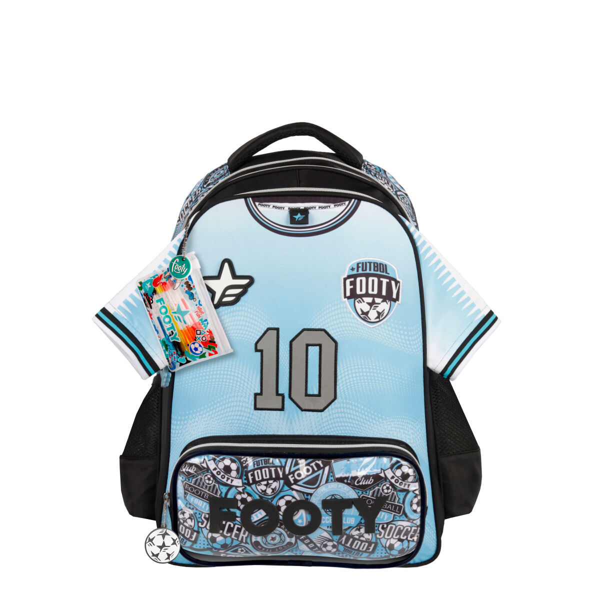 Mochila FOOTY Camiseta Futbol 18" - Celeste 