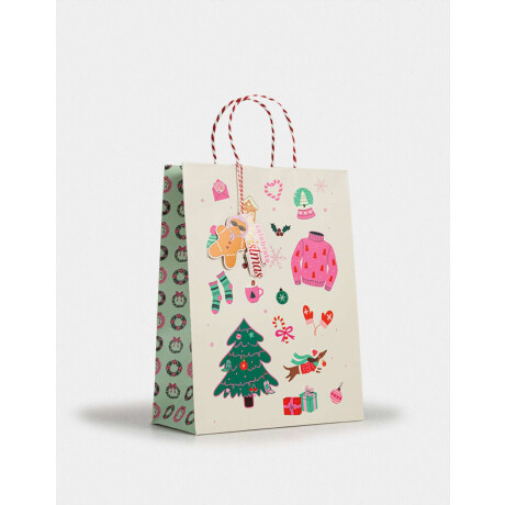 Bolsa De Regalo Navideña Combinacion Multicolor