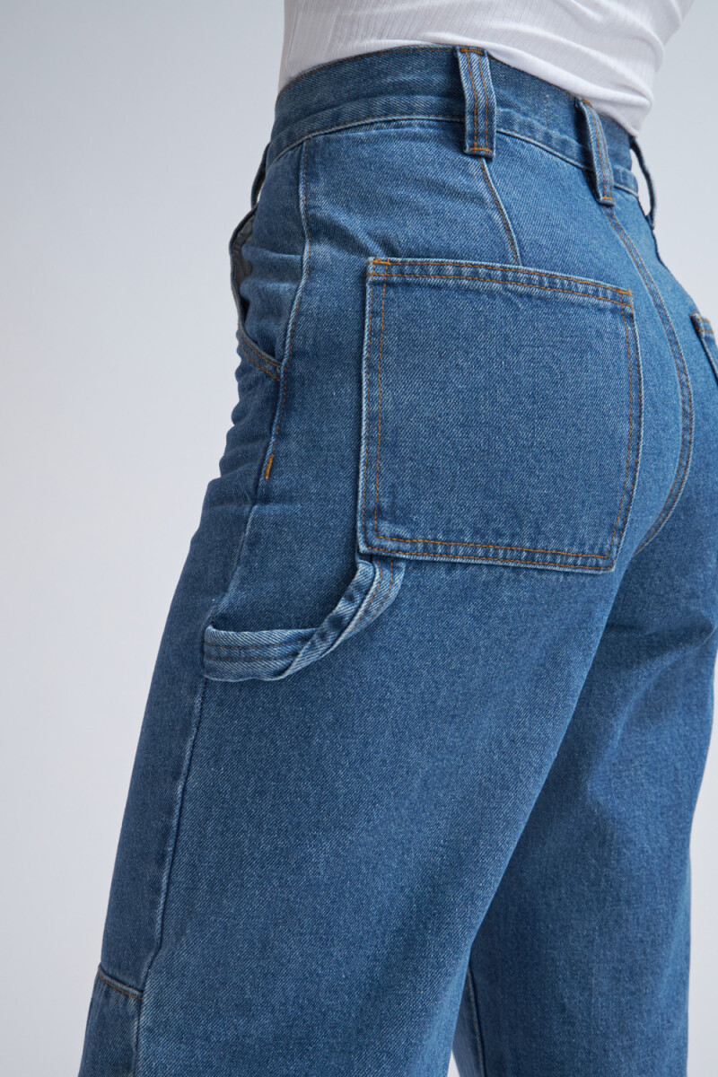 Pantalón de jean cargo Azul Medio