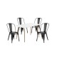 Juego de comedor mesa rectangular 120x80 + 4 Sillas Tolix Negro