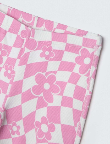 CALZA CICLISTA INFANTIL ESTAMPADA ROSA