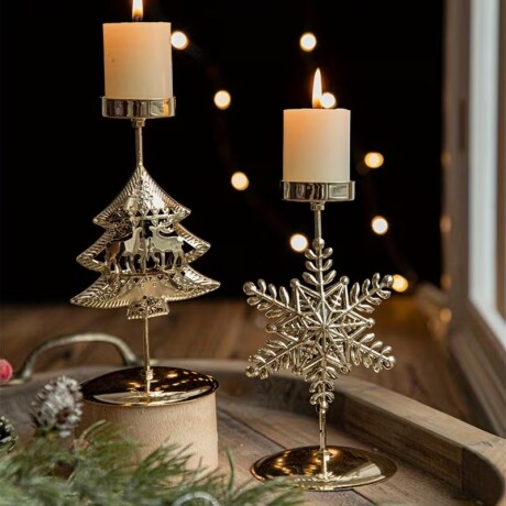 Portavela Candelabro Navideño Árbol