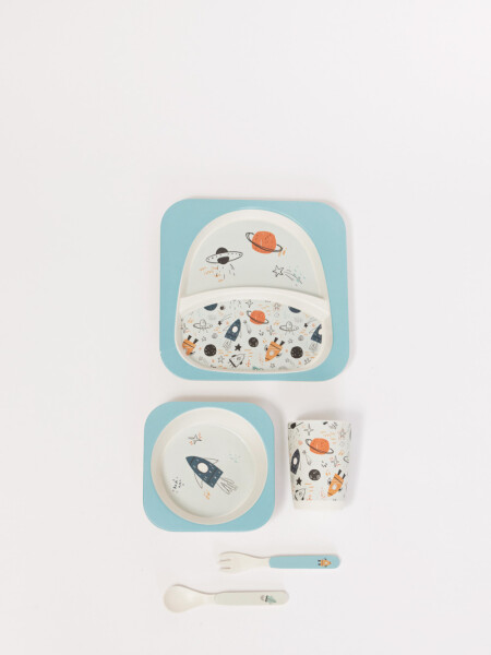 Set platos y vasos Blanco