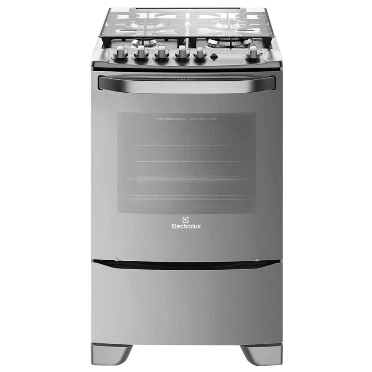 Cocina A Gas Electrolux 56gxq - COCINA ELECTROLUX 56GXQ INOX GAS AP 