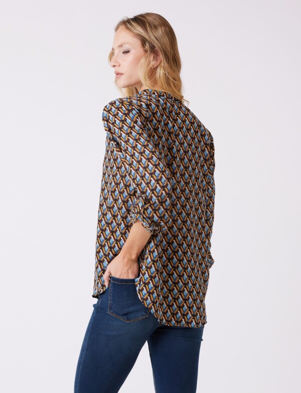 Blusa Retro MULTI/MARRON