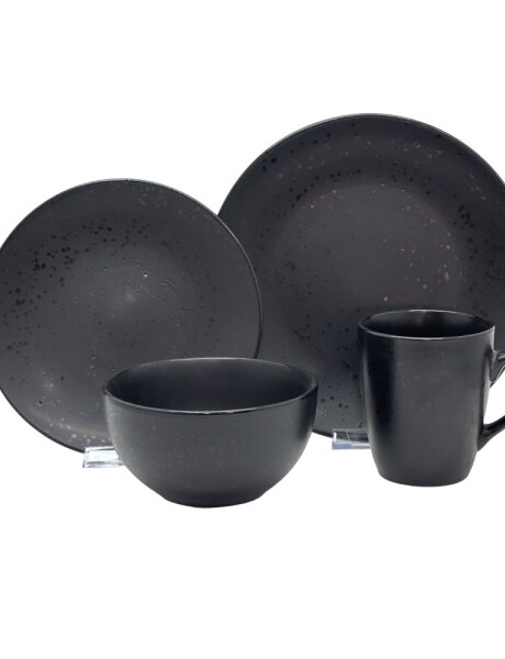 JUEGO VAJILLA 16PCS 25/20/14/355ML NEGRO MOTEADO JUEGO VAJILLA 16PCS 25/20/14/355ML NEGRO MOTEADO