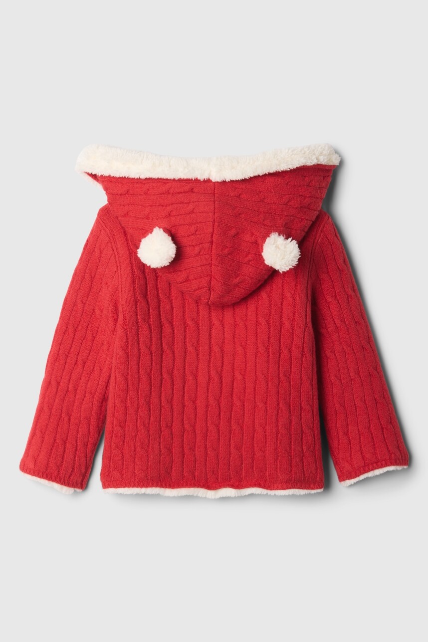 LINED GARTER SWEATER Modern Red