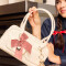 Bowling Romántico Cartera Bowling Con Charm - Blanco Crudo