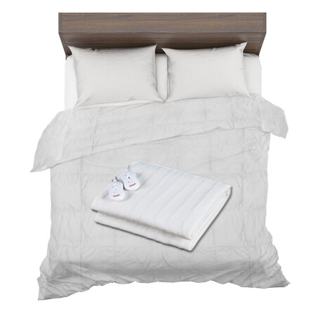 Set 2 Plazas c/ Acolchado Pluma Dohler + Calienta Cama Cuori Blanco