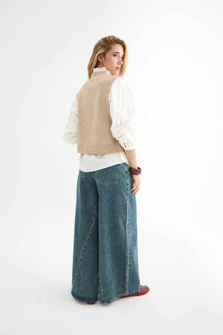 CHALECO SALVIA C/BRILLO BEIGE