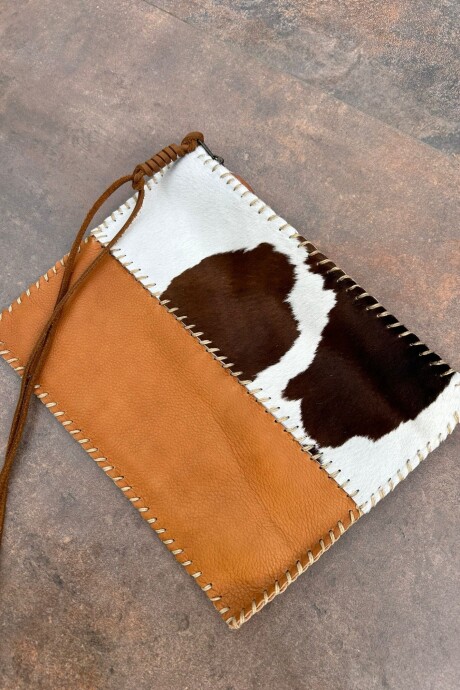 Half Leather Envelope Cowhide Marrón