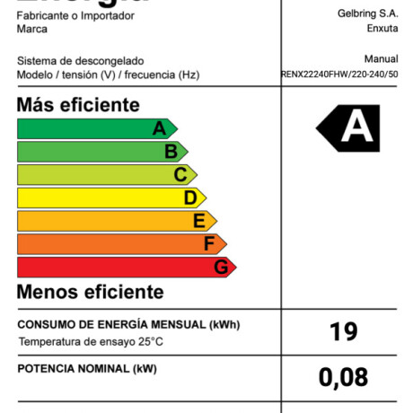 Refrigerador Frío Húmedo Enxuta 248 lts - RENX22240FHW 001