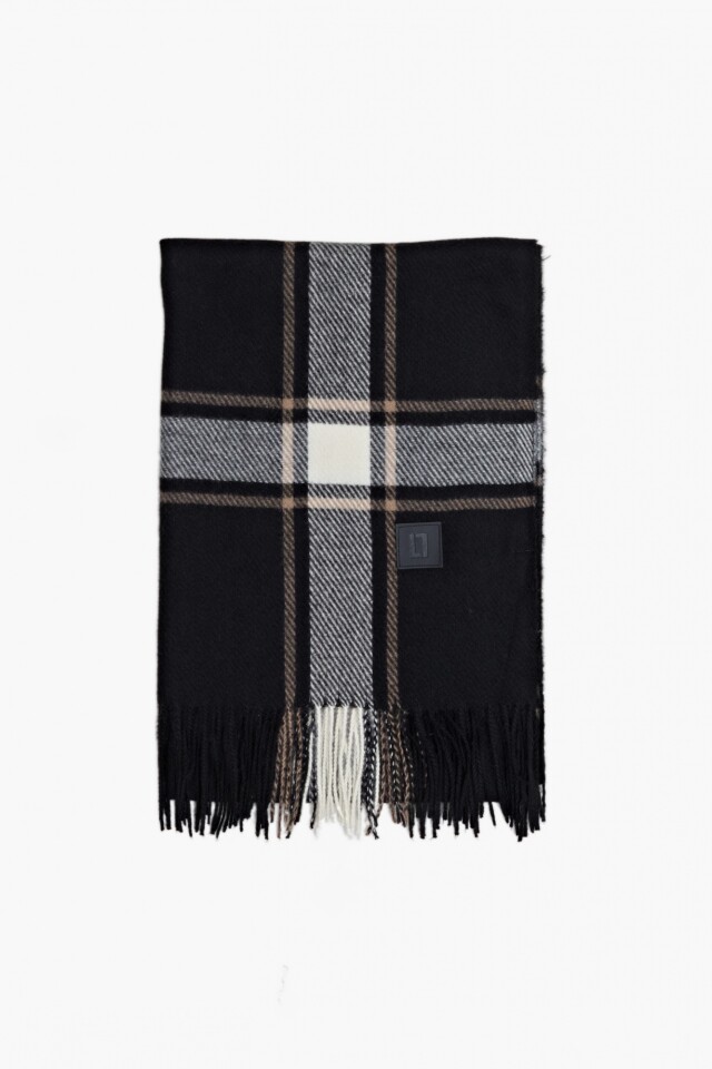 Bufanda escocesa negro