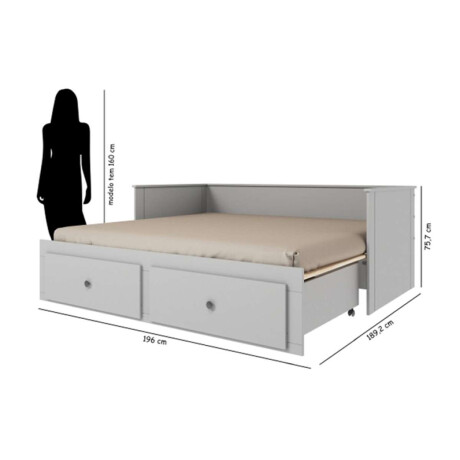 Cama Palino 1 Plaza / auxiliar Funcional Gris