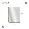 Espejo Vertical Lumax Suleban c/marco y luz 90x70cm Dorado