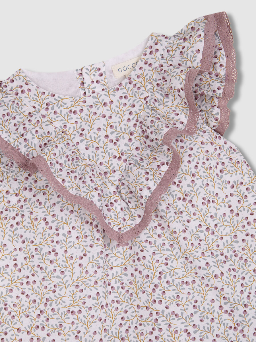 Vestido De Florecitas Berenjena