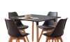 Juego de Comedor 4 Sillas Eames Cuadrada 80 Negro