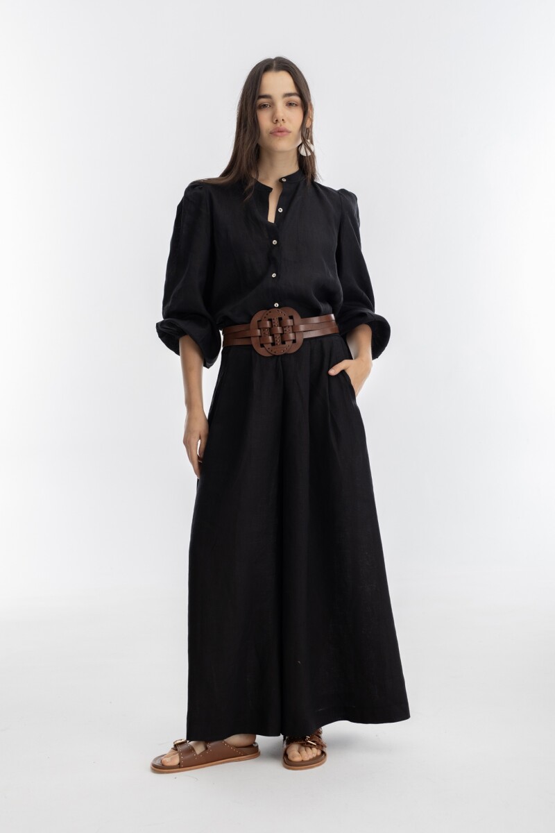 PANTALON SABI LINO METALIZADO Negro