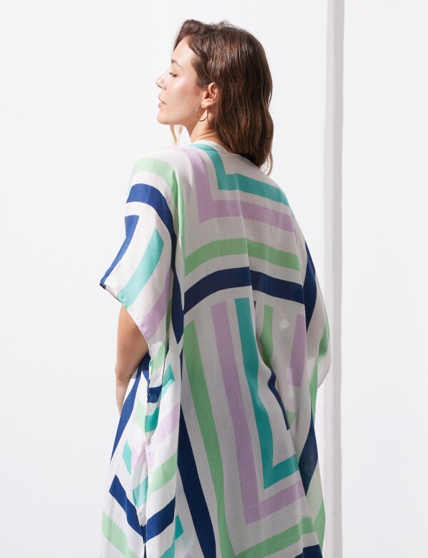 Kimono Lineas MULTI/AZUL