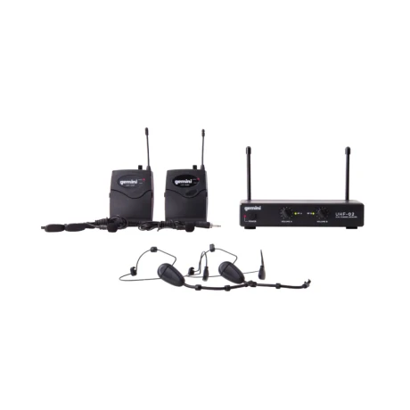 MICROFONO INALAMBRICO GEMINI UHF02HLS34 DOS LAVELIER Y DOS HEADSET 2 CANALES MICROFONO INALAMBRICO GEMINI UHF02HLS34 DOS LAVELIER Y DOS HEADSET 2 CANALES