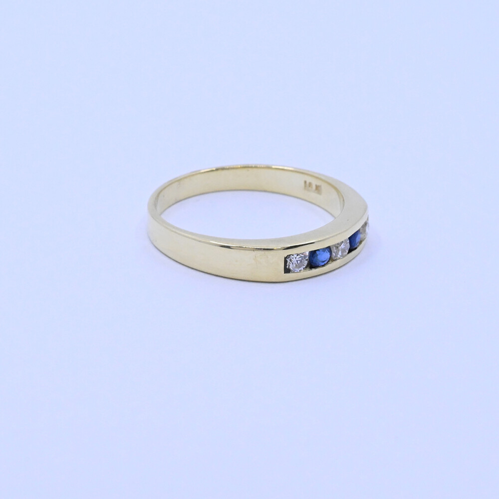Anillo medio sin fin oro 18k zafiros y brillantes Anillo medio sin fin oro 18k zafiros y brillantes
