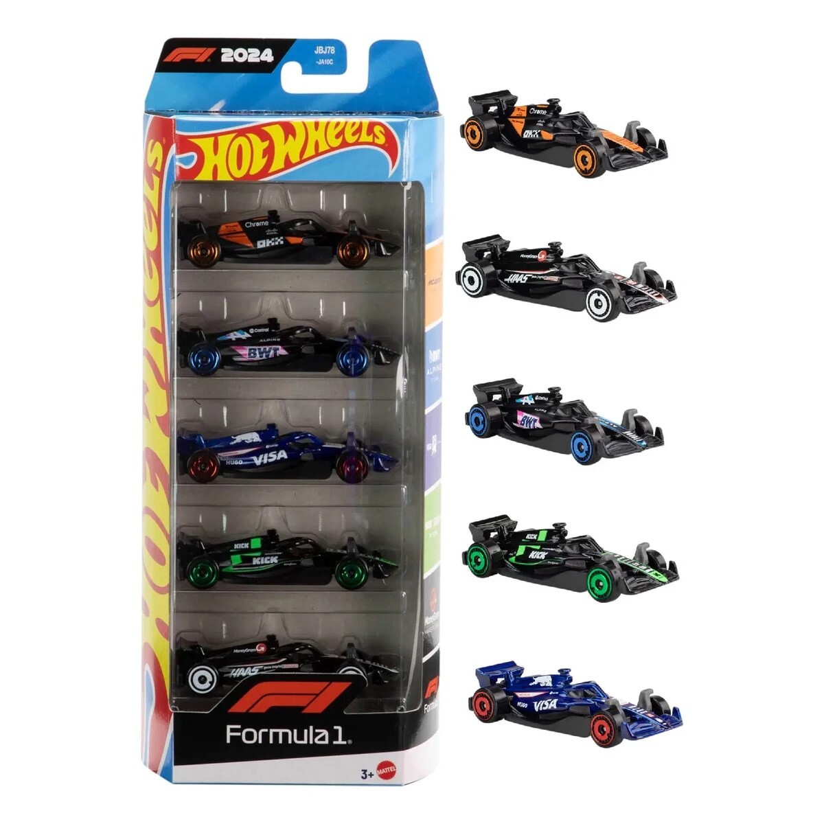 Pack X5 Vehiculos Hot Wheels JGF58 F1 Racing 