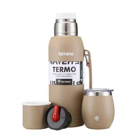 SET DE TERMO 1 LT Y MATE ACERO TERRANO SET DE TERMO 1 LT Y MATE ACERO TERRANO