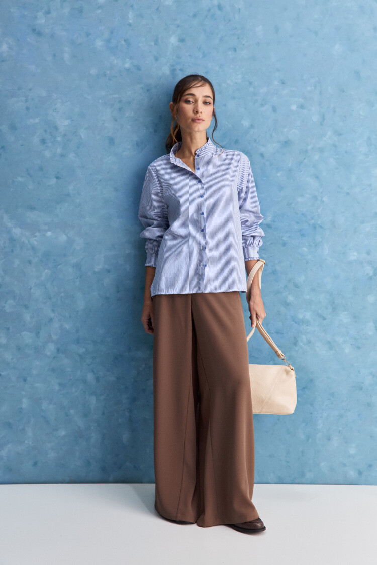 CAMISA DELFI Blanco/Azul