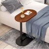 Mesa auxiliar Lumax de arrime MDF minimalista para living Madera Oscura y Negro