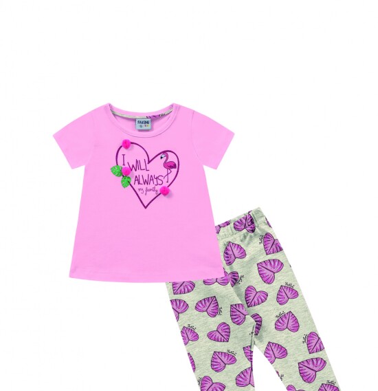 Conjunto para bebés (blusa y legging) ROSA