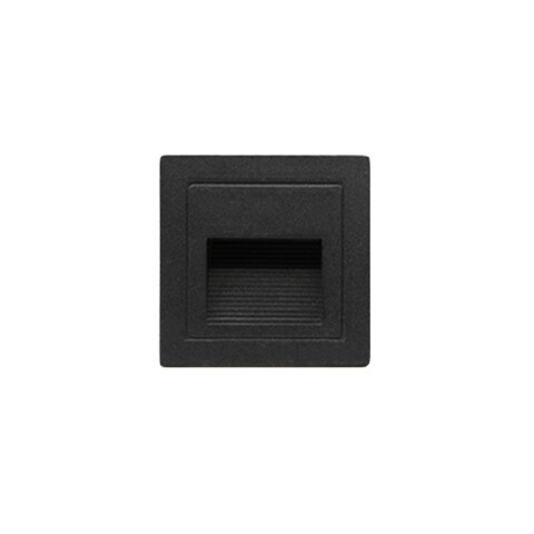 Emb. pared negro 3W cálida IP65 220v ac 210lm 90° ZU0290