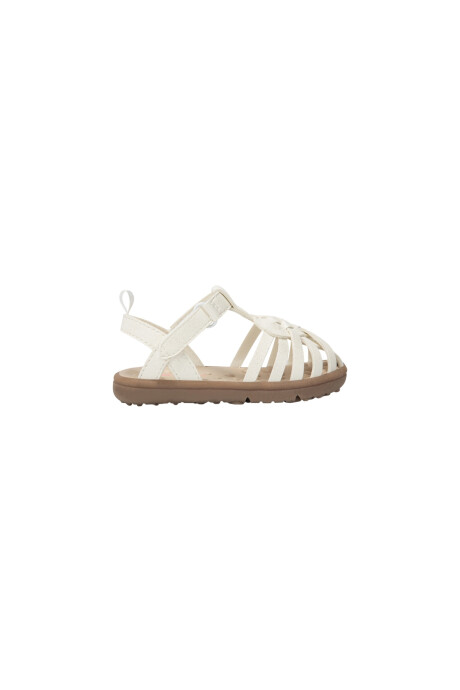 Sandalias con velcro y brillo, blancas Sin color