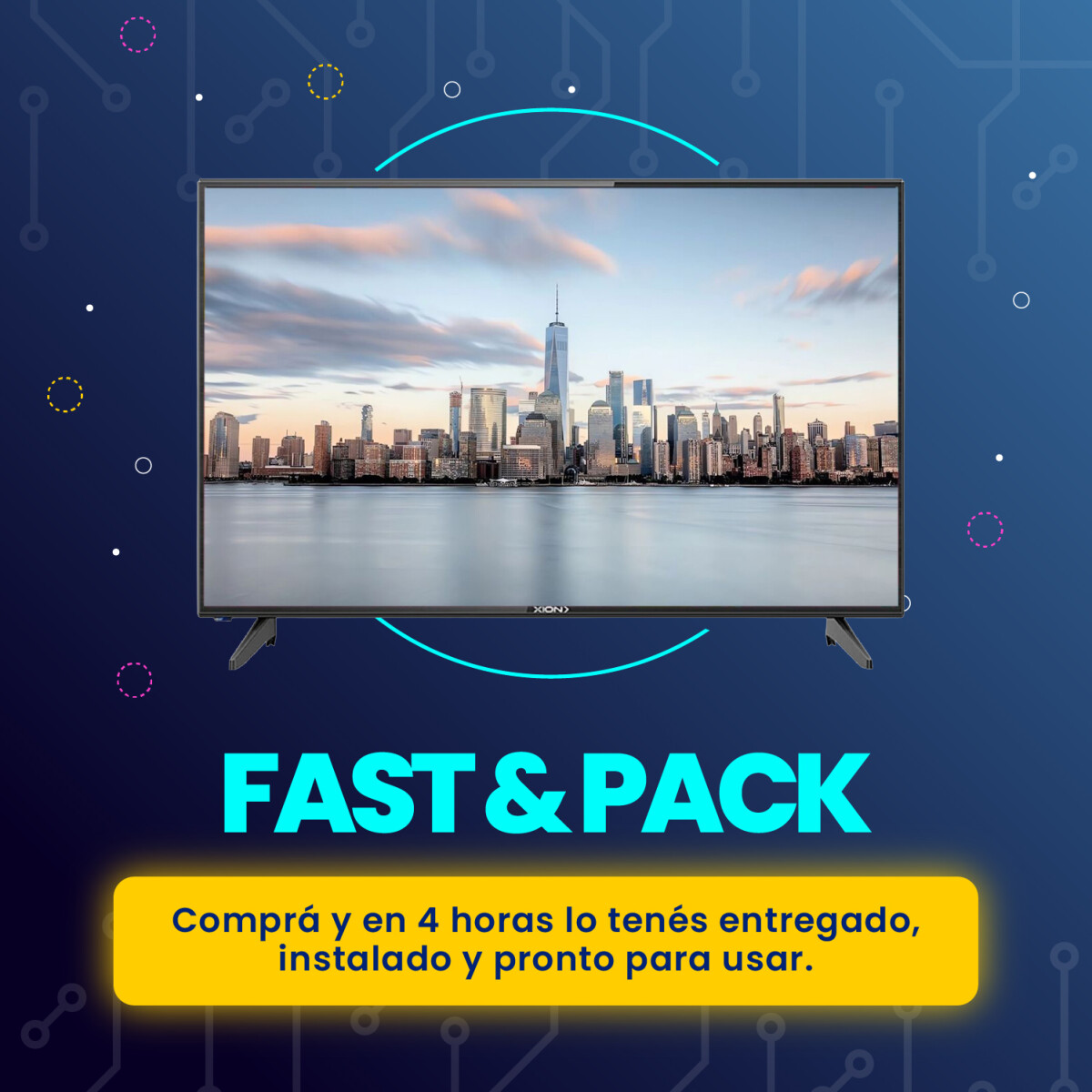 Fast&Pack Smart TV Xion 50" 4K Whale TV + Instalación 