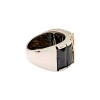 Anillo Banda-Plata y Oro-Piedra Onix-AN5169 conpiedra