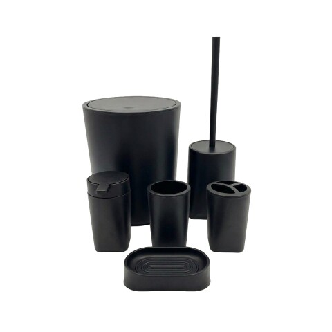 JGO DE ACCES NEGRO P/BAÑO 6PZAS Unica