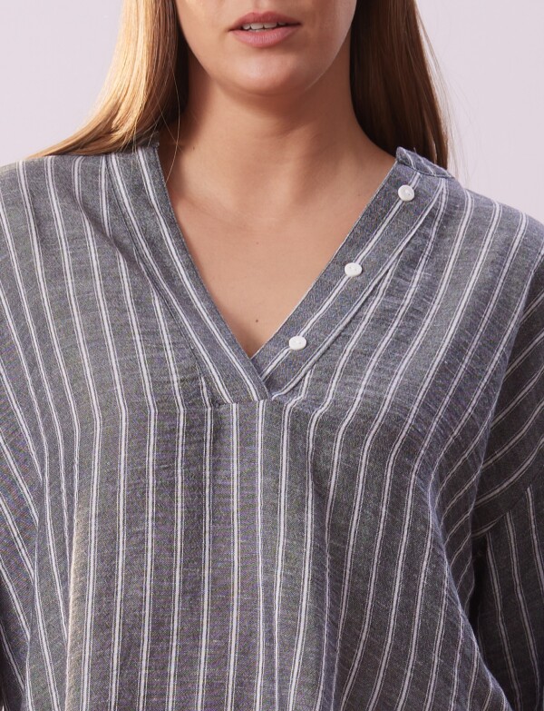 Blusa Holgada Rayas GRIS