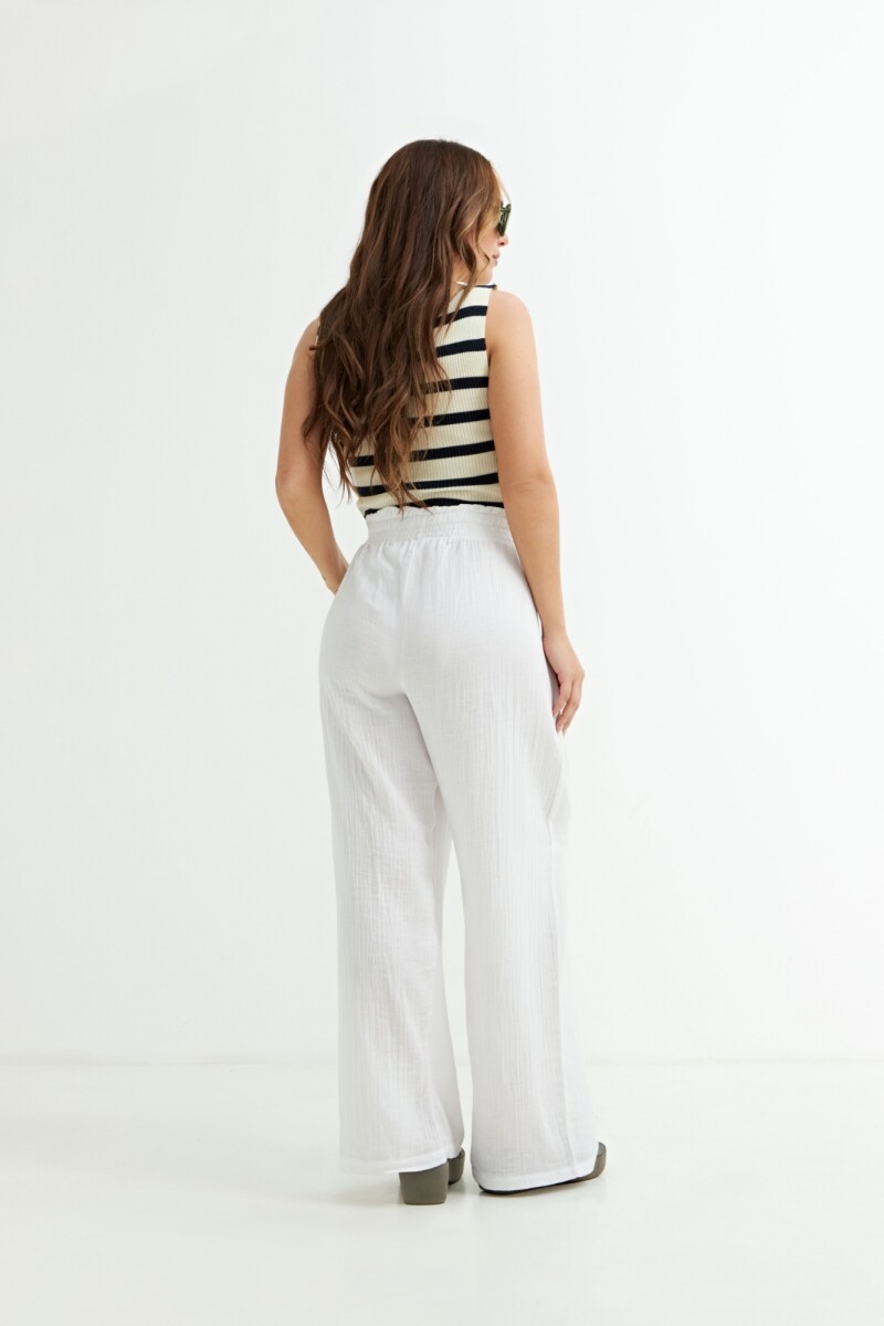 Pantalon amplio de gasa BLANCO