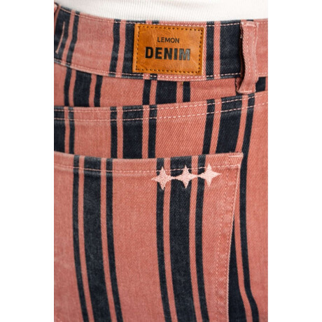 Jean Wide Leg Rayado Rosa