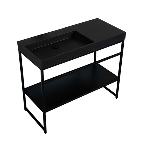 MOBILIARIO BAÑO BACHA CUARZO MUEBLE ACERO INOX NEGRO MATE GAMAS DE NEGRO
