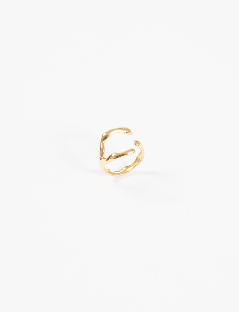 Anillo acero ajustable gota - dorado 