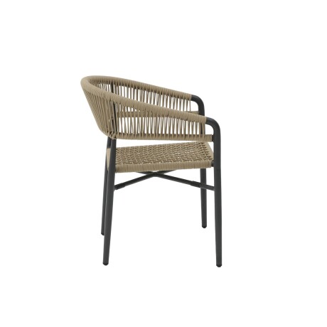 SILLA COMEDOR ALUMINIO NATURAL-BEIGE ACAPULCO