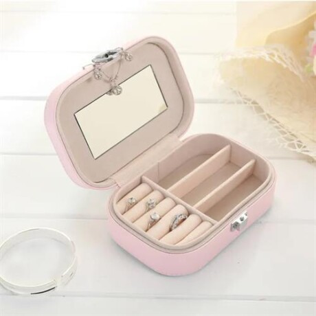 Joyero rectangular con hebilla 15 cm x 10 cm x 4,5 cm Rosado