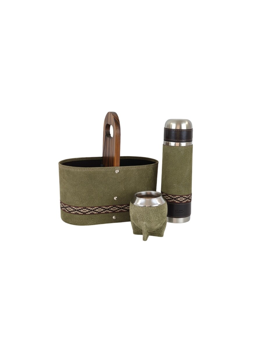 Set matero para auto en cuero - Verde 