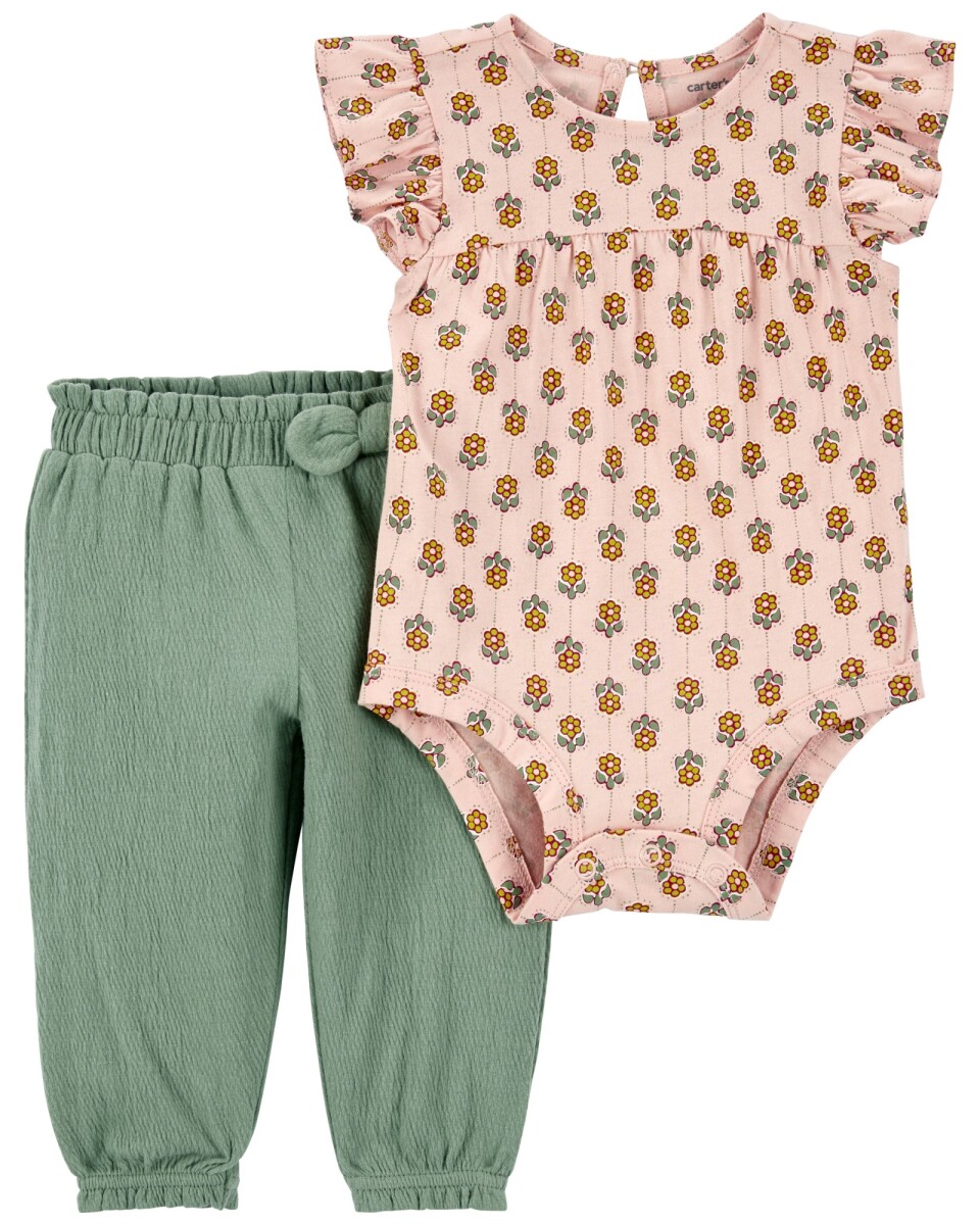 Set dos piezas pantalón y body de jersey 