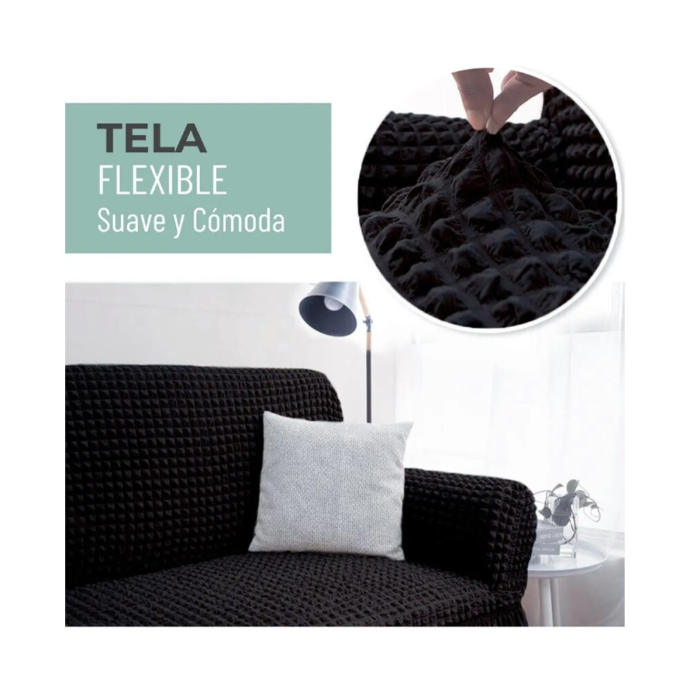 Funda cubre sillón 2 cuerpos Negro