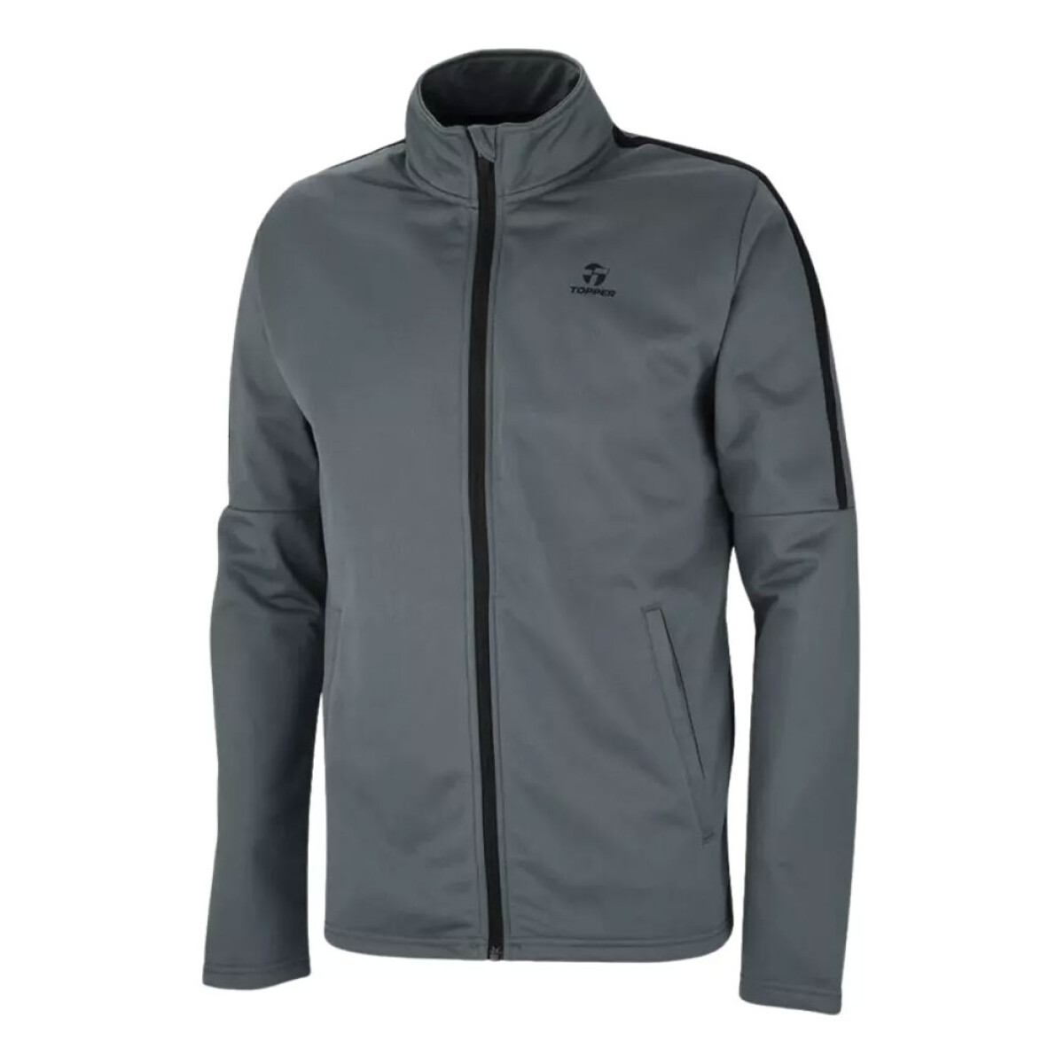 CAMPERA MEN TRNG TEAM gris castle - GRIS CLARO/NEGRO/NARANJA 